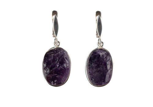 Сережки з аметистом зі срібла 